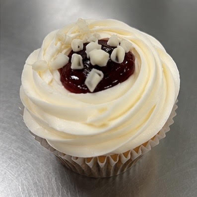 White Chocolate Raspberry Cupcake